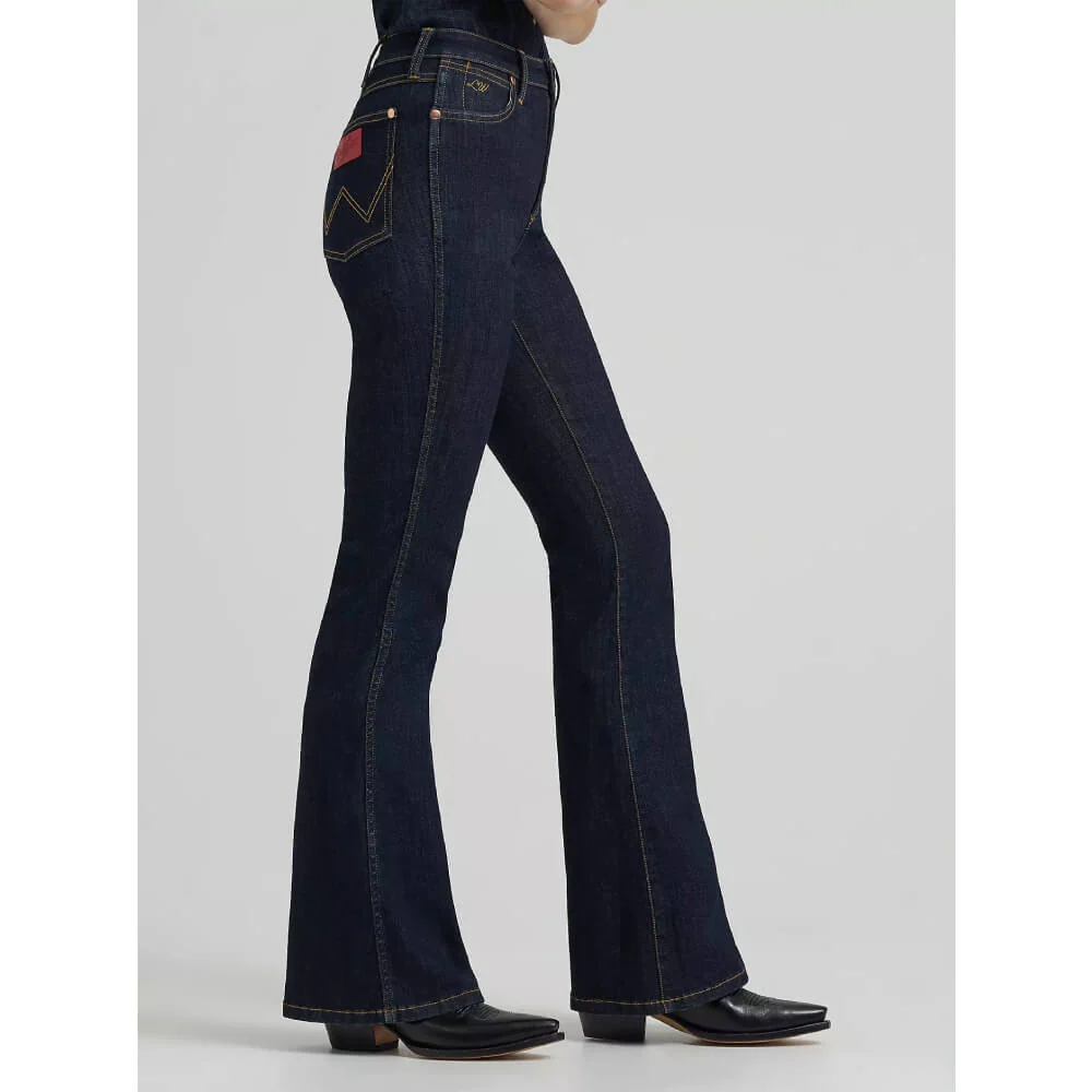 Wrangler x Lainey Wilson Womens Flare Jeans Dark Rinse - 112380510 - Image 4