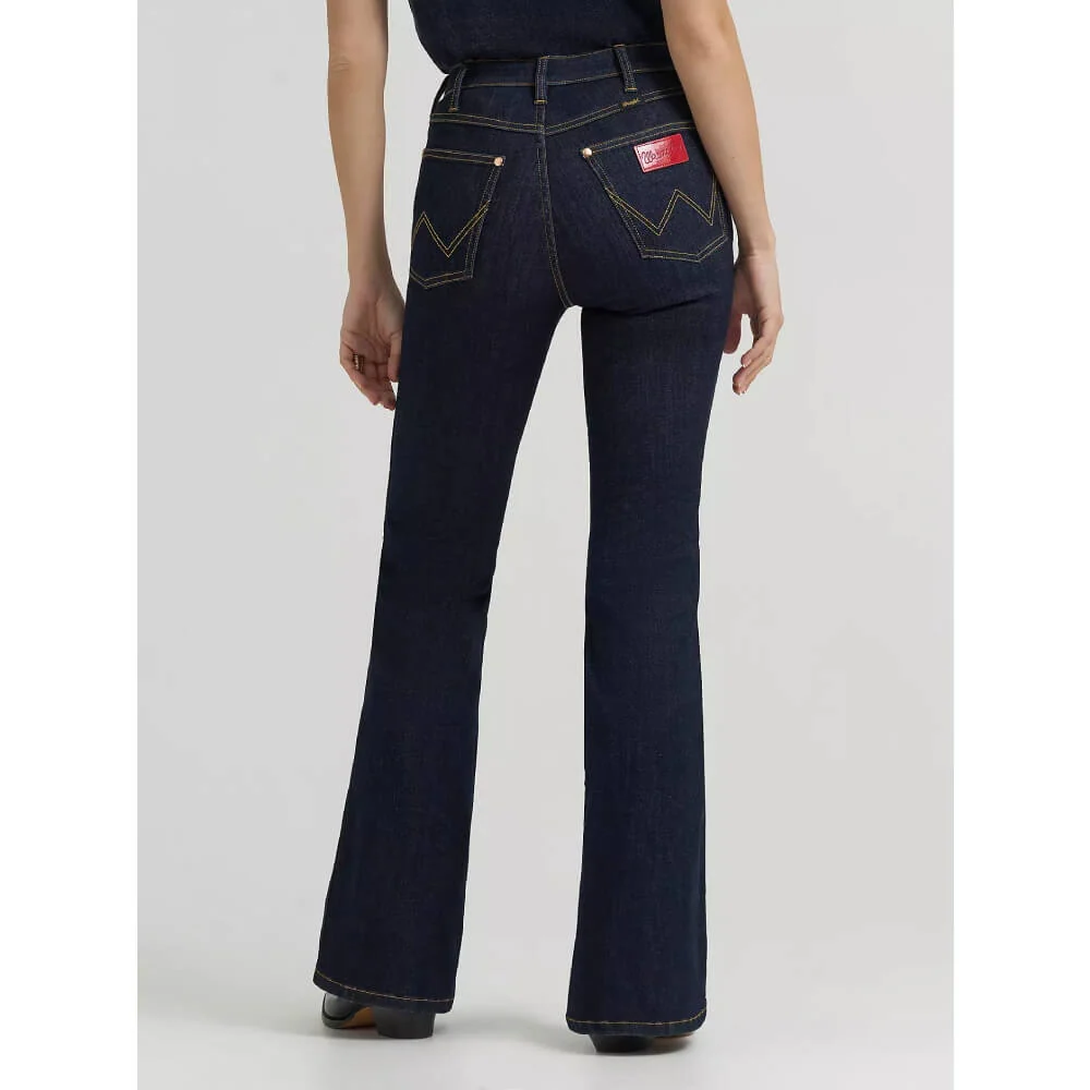Wrangler x Lainey Wilson Womens Flare Jeans Dark Rinse - 112380510 - Image 5