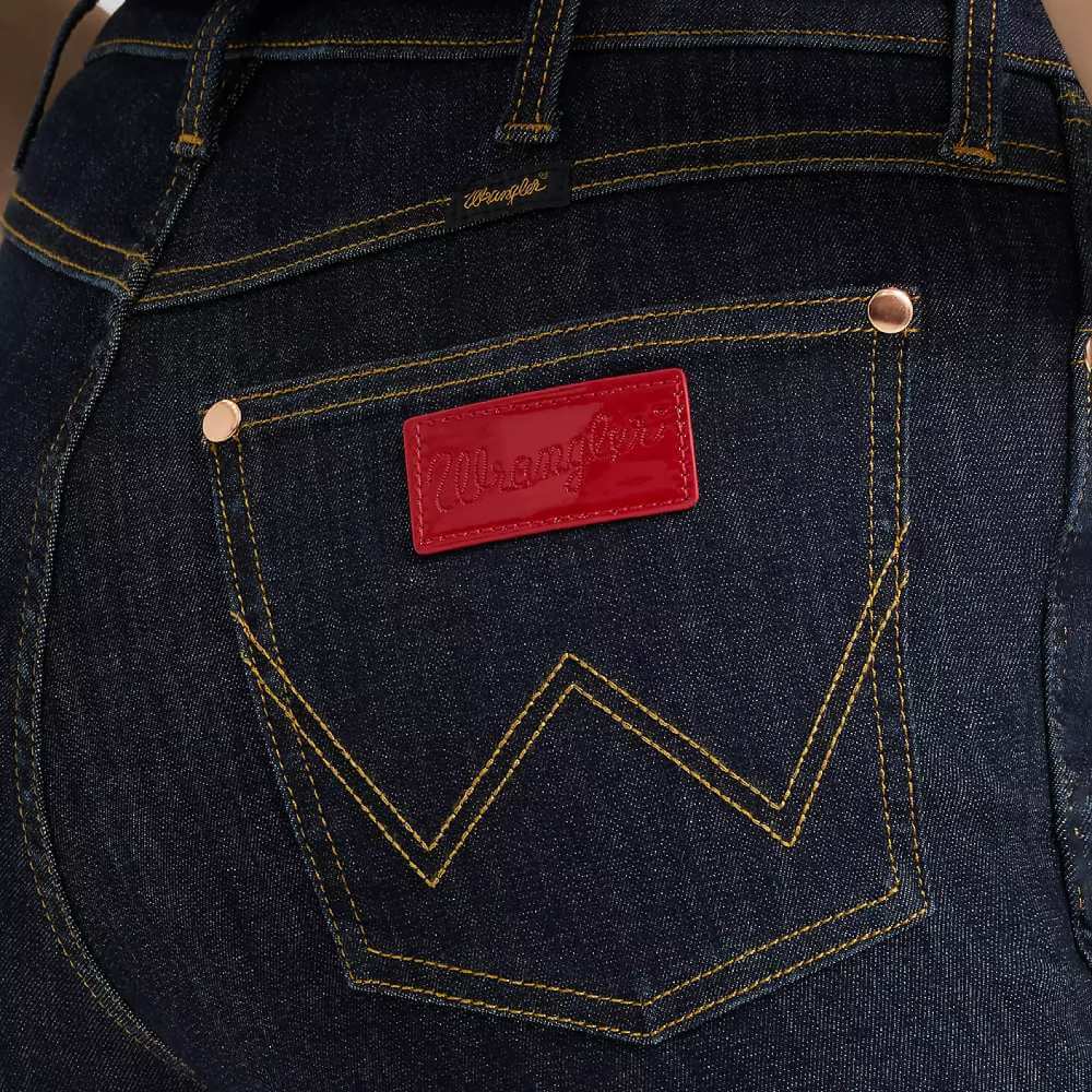 Wrangler x Lainey Wilson Womens Flare Jeans Dark Rinse - 112380510 - Image 7