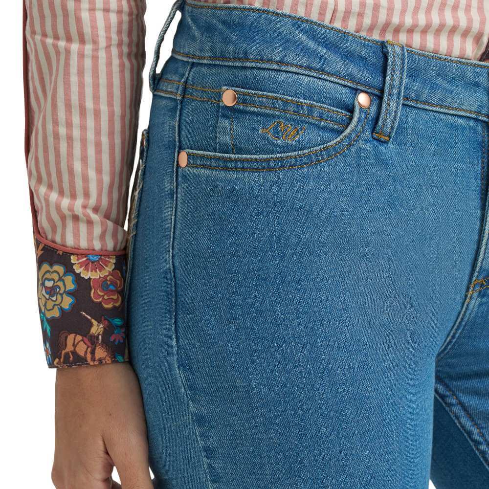 Wrangler x Lainey Wilson Womens Mae Boot Jeans Denim - 112375595 - Image 7